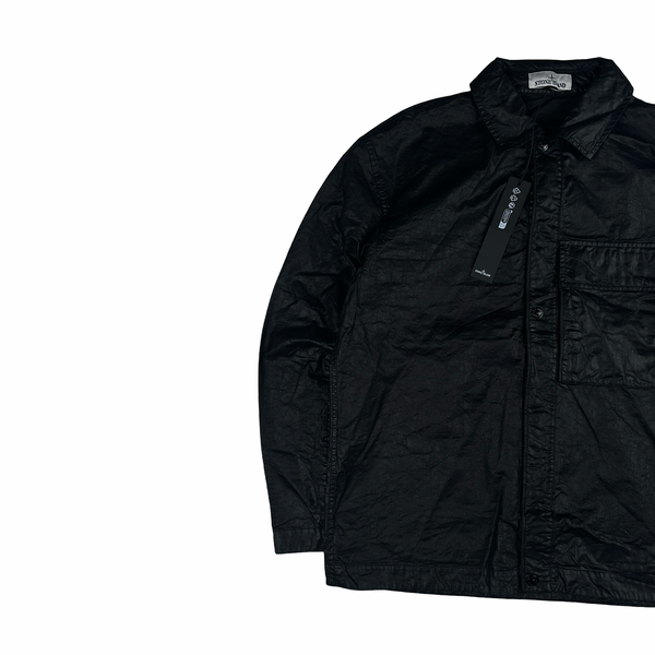 Stone Island 2026 Black Organic-Look Nylon Panama TC Jacket - Large