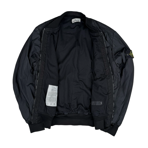 Stone Island 2017 Black Garment Dyed Crinkle Reps Jacket - Large
