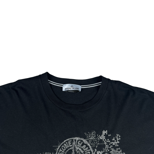 Stone Island Black Spellout Logo T Shirt - 3XL