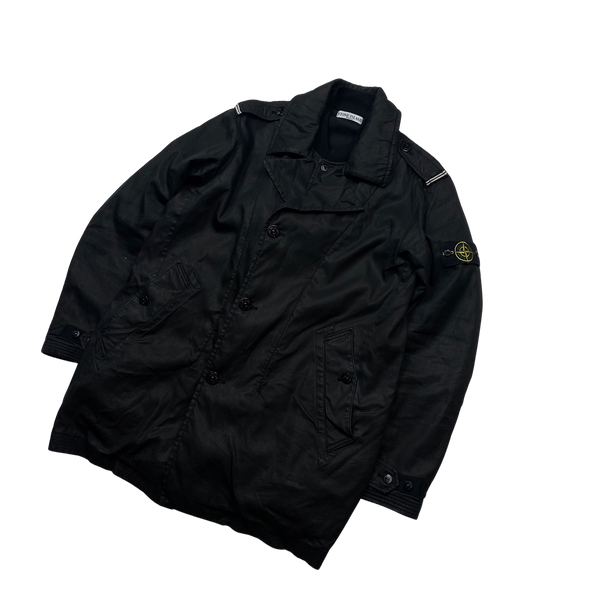 Stone Island 2010 Black Trench Coat - XL