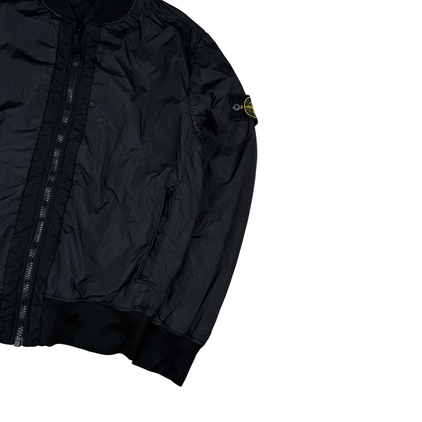 Stone Island 2017 Black Garment Dyed Crinkle Reps Jacket - Large