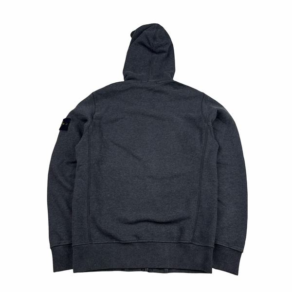 Stone Island 2018 Charcoal Zipped Cotton Hoodie - Small