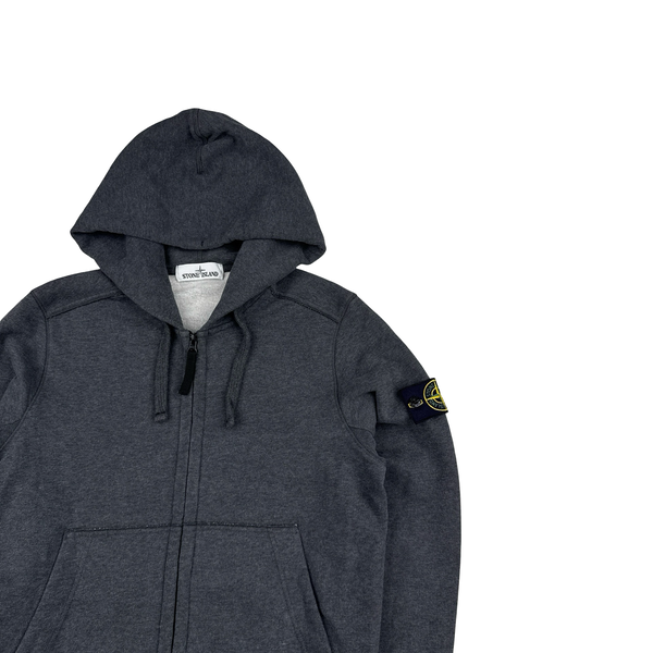 Stone Island 2018 Charcoal Zipped Cotton Hoodie - Small