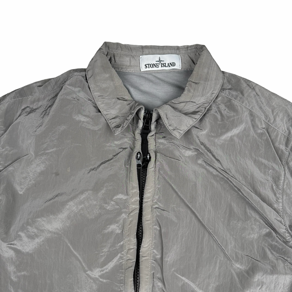 Stone Island 2016 Silver/Grey Nylon Metal Cotton Lined Overshirt - Large