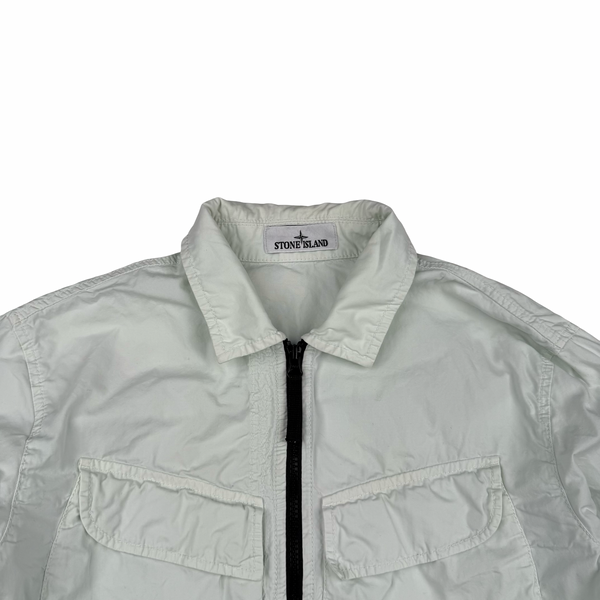 Stone Island 2022 Ice Blue Cotton Zipped Overshirt - Medium