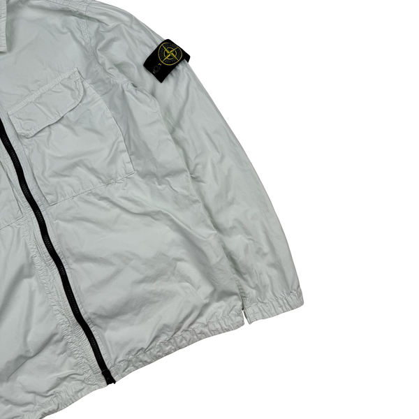 Stone Island 2022 Ice Blue Cotton Zipped Overshirt - Medium