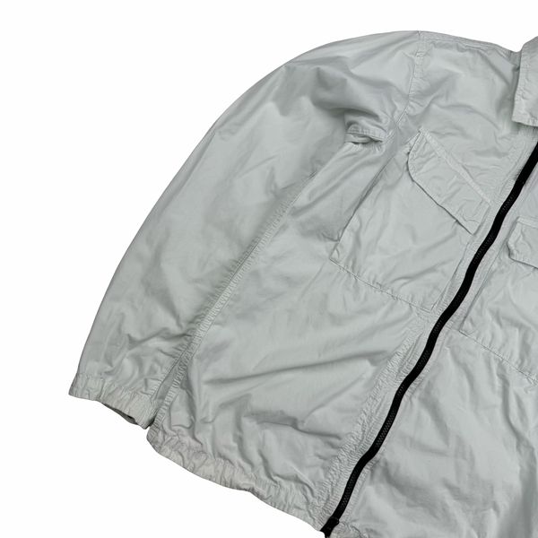 Stone Island 2022 Ice Blue Cotton Zipped Overshirt - Medium