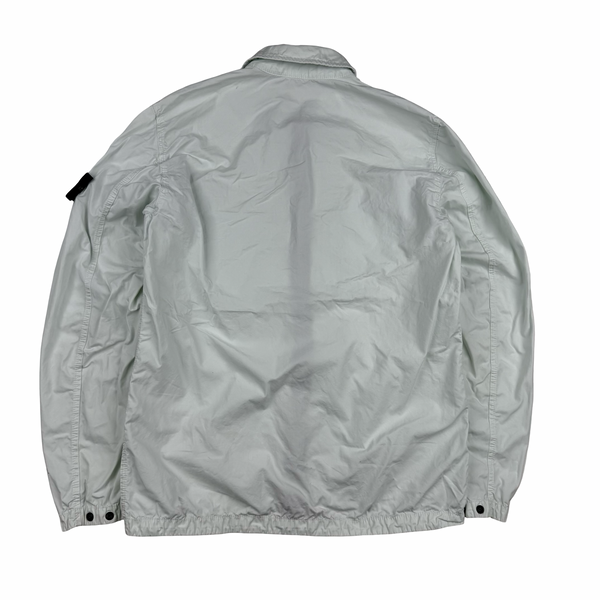 Stone Island 2022 Ice Blue Cotton Zipped Overshirt - Medium