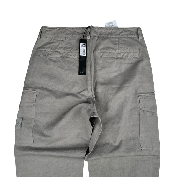 Stone Island 2026 Grey All Weather Cotton Canvas Ghost Cargos Trousers - 32"