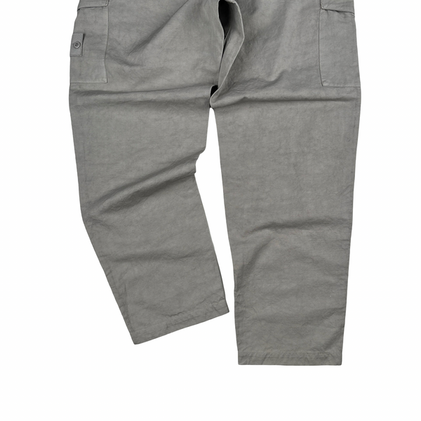 Stone Island 2026 Grey All Weather Cotton Canvas Ghost Cargos Trousers - 32"