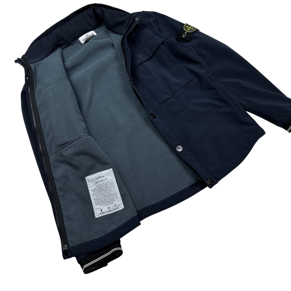 Stone Island 2014 Navy Fleece Lined Soft Shell - Medium