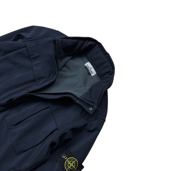 Stone Island 2014 Navy Fleece Lined Soft Shell - Medium