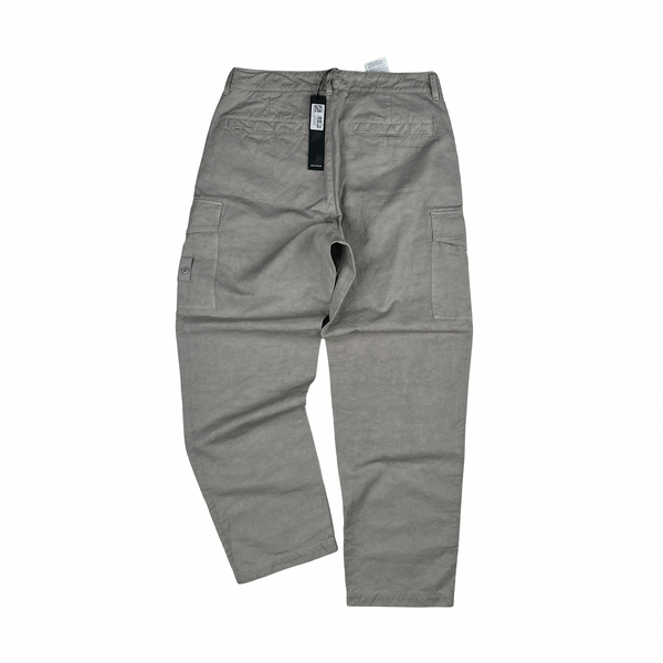 Stone Island 2026 Grey All Weather Cotton Canvas Ghost Cargos Trousers - 32"