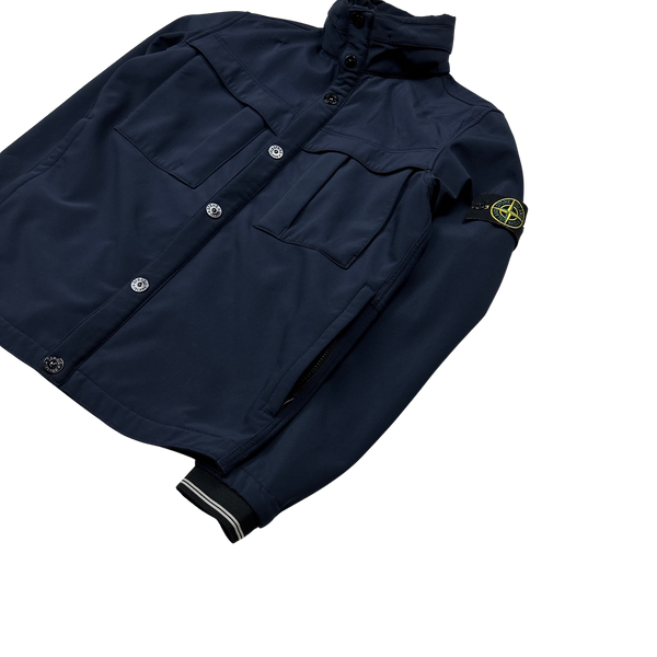 Stone Island 2014 Navy Fleece Lined Soft Shell - Medium