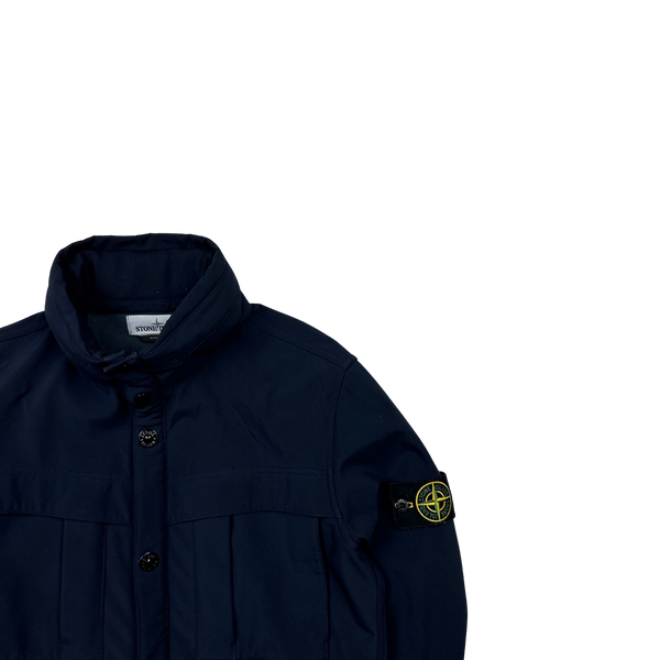Stone Island 2014 Navy Fleece Lined Soft Shell - Medium