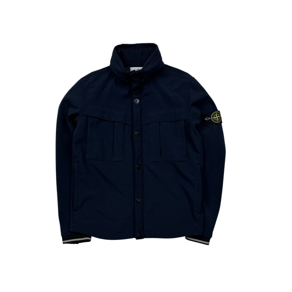 Stone Island 2014 Navy Fleece Lined Soft Shell - Medium