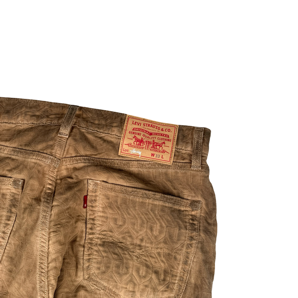 Levis X Stussy Brown Garment Dyed Denim Jacquard Jeans - 33"
