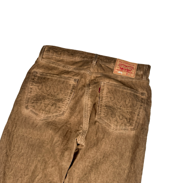 Levis X Stussy Brown Garment Dyed Denim Jacquard Jeans - 33"
