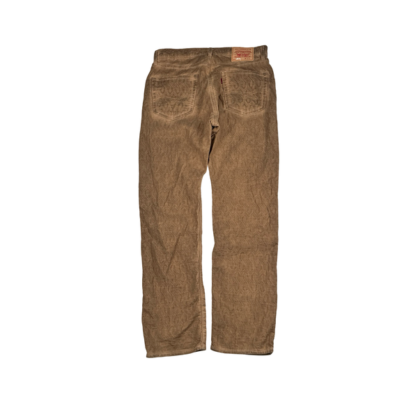 Levis X Stussy Brown Garment Dyed Denim Jacquard Jeans - 33"
