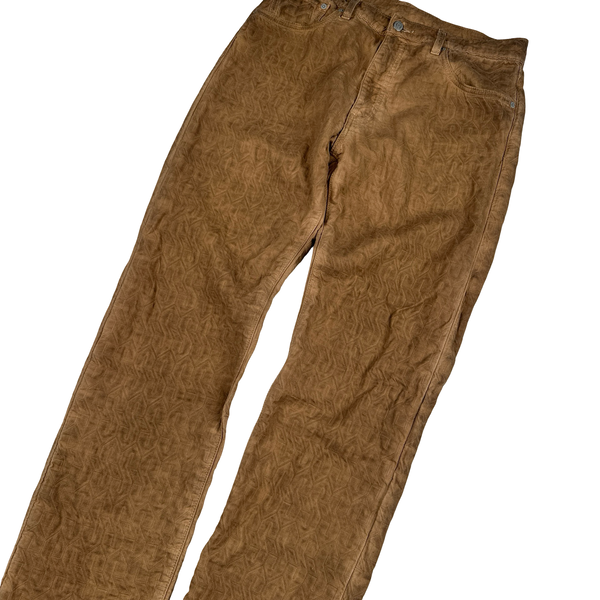 Levis X Stussy Brown Garment Dyed Denim Jacquard Jeans - 33"