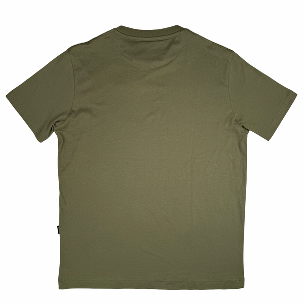 Aquascutum Khaki Green Cotton Spellout T Shirt - Large