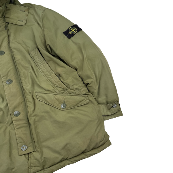 Stone Island 2014 Green Micro Reps Down Filled Fur Trim Parka - XXL