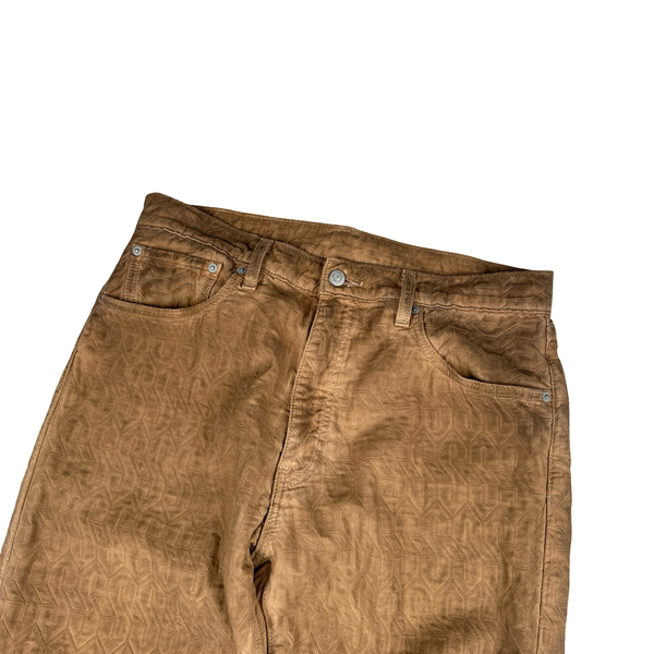 Levis X Stussy Brown Garment Dyed Denim Jacquard Jeans - 33"
