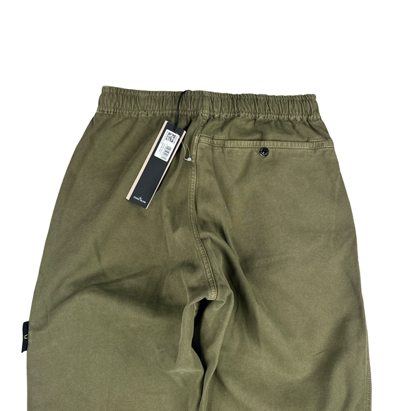 Stone Island 2026 Green Cotton Cargos Trousers - 32"