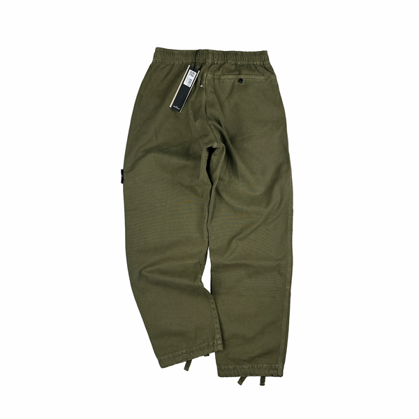Stone Island 2026 Green Cotton Cargos Trousers - 32"