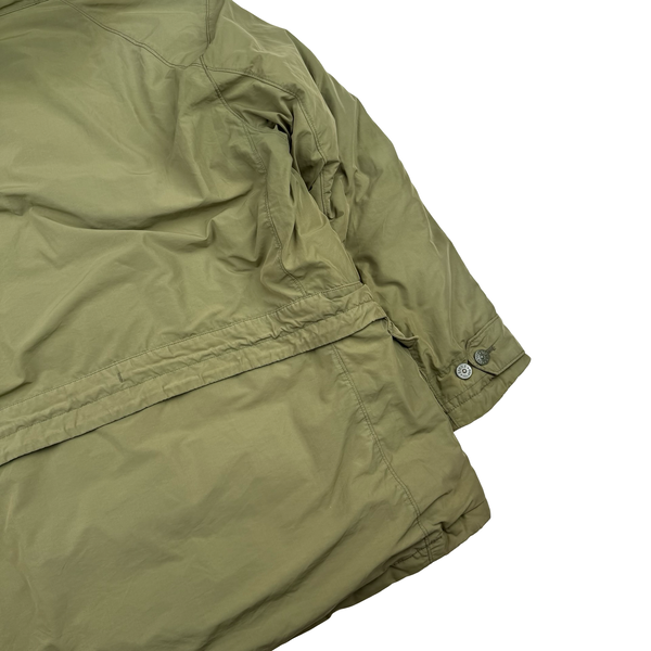 Stone Island 2014 Green Micro Reps Down Filled Fur Trim Parka - XXL