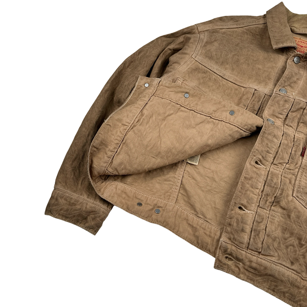 Levis X Stussy Brown Garment Dyed Denim Jacquard Jacket - Small