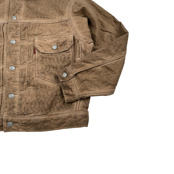 Levis X Stussy Brown Garment Dyed Denim Jacquard Jacket - Small