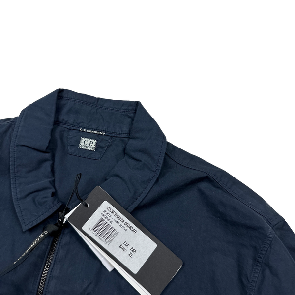 CP Company Navy Gabardine Zipped Overshirt - XL
