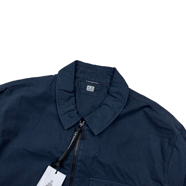 CP Company Navy Gabardine Zipped Overshirt - XL