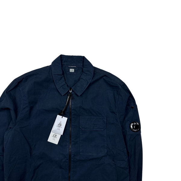 CP Company Navy Gabardine Zipped Overshirt - XL