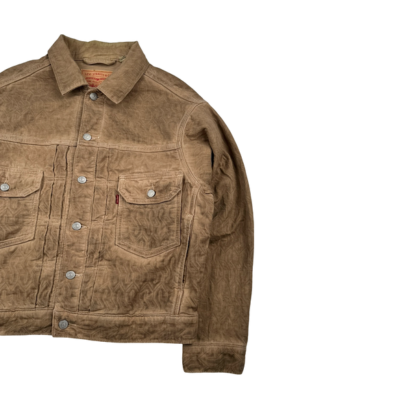 Levis X Stussy Brown Garment Dyed Denim Jacquard Jacket - Small