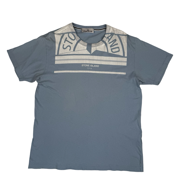 Stone Island 2022 Cotton Graphic Print Light Blue T Shirt - XL
