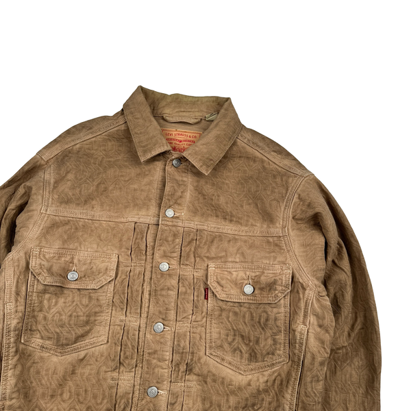 Levis X Stussy Brown Garment Dyed Denim Jacquard Jacket - Small