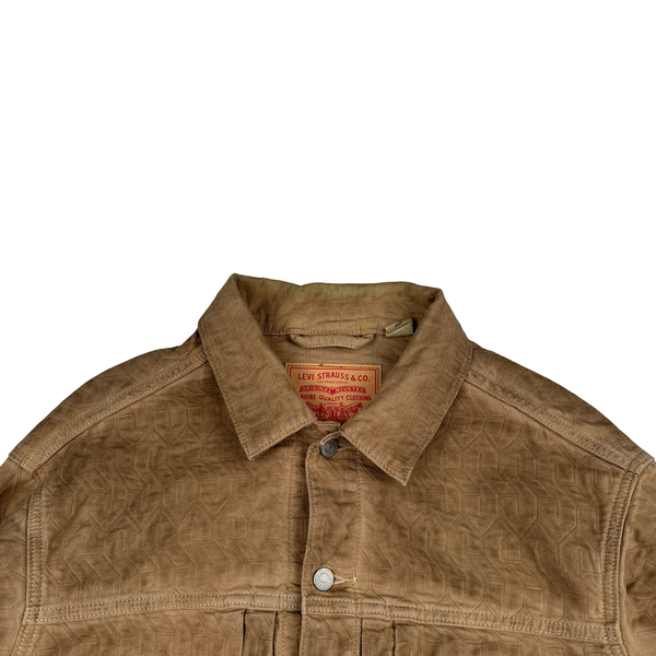 Levis X Stussy Brown Garment Dyed Denim Jacquard Jacket - Small