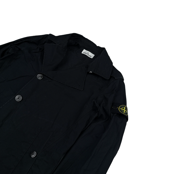 Stone Island Black 2015 3L Performance Cotton Trench Coat - Small