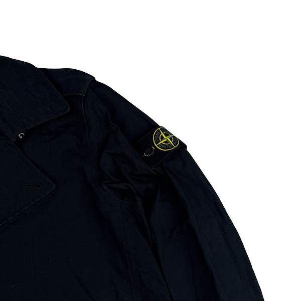 Stone Island Black 2015 3L Performance Cotton Trench Coat - Small