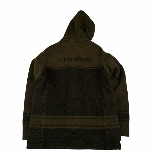 CP Company Forest Green Wool Spellout Duffle Jacket - XXL