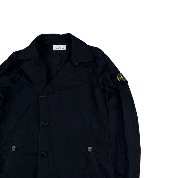 Stone Island Black 2015 3L Performance Cotton Trench Coat - Small
