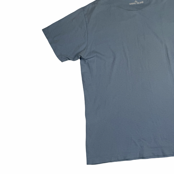 Stone Island 2022 Cotton Graphic Print Light Blue T Shirt - XL