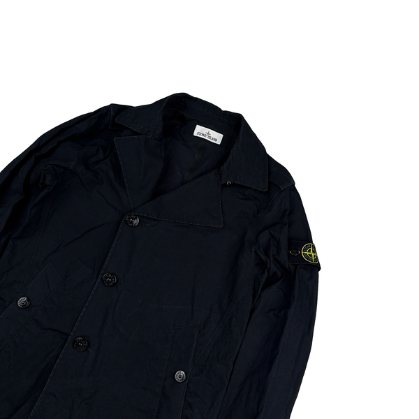 Stone Island Black 2015 3L Performance Cotton Trench Coat - Small