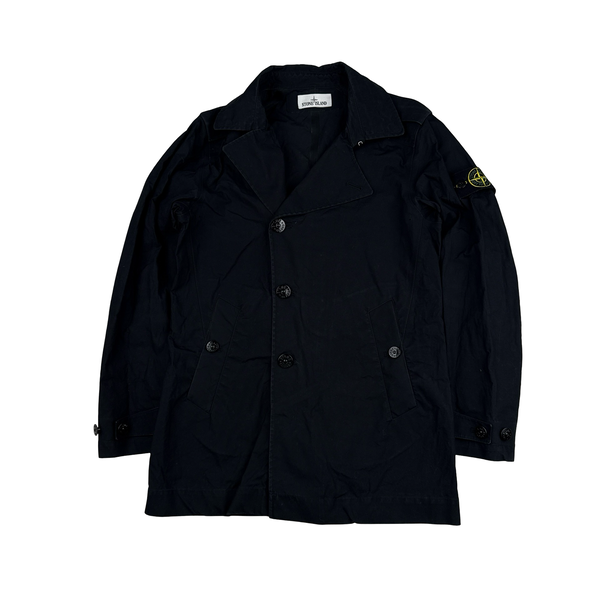 Stone Island Black 2015 3L Performance Cotton Trench Coat - Small