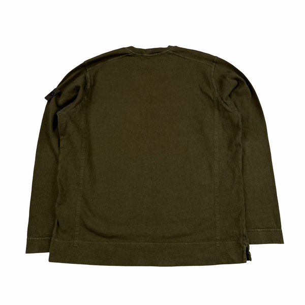 Stone Island 2023 Khaki Ghost Piece Cotton Crewneck Jumper - Medium