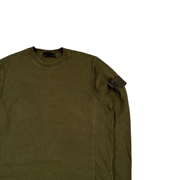 Stone Island 2023 Khaki Ghost Piece Cotton Crewneck Jumper - Medium