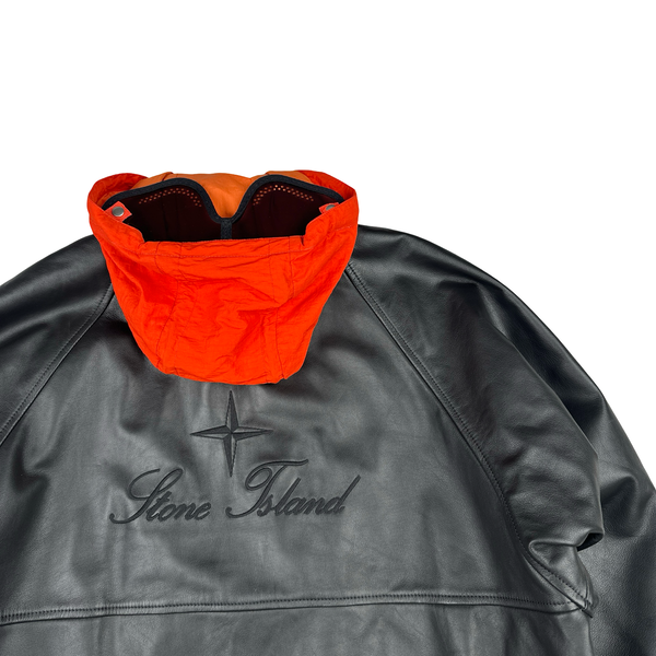 Stone Island x Supreme 2023 Full Grain Leather Helicopter Jacket - XL