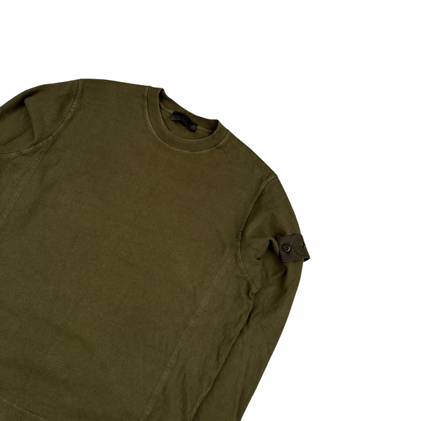 Stone Island 2023 Khaki Ghost Piece Cotton Crewneck Jumper - Medium